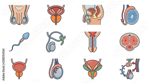 Human Male Reproductive System Anatomy Diagrams and Illustrations.