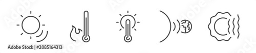 Fotografi Heat wave icon set