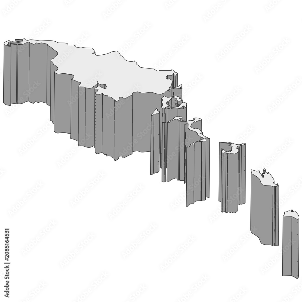 Fototapeta premium 3D map dimension - continent Oceania country Palau