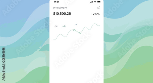 Investment Growth Chart on Phone Screen Background