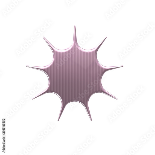 Purple star shape with metallic, decoration as cut out PNG