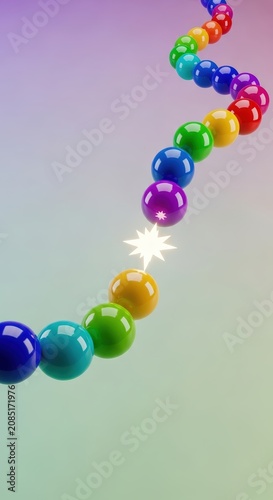 Vibrant Rainbow Colorful Beads Gradient Background.