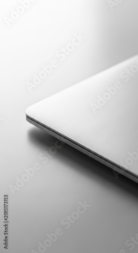 Close-up of sleek modern laptop.