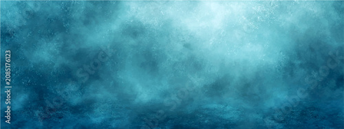 Fotografie Abstract underwater scene, with ethereal light filtering down through murky turquoise water, creating a dreamlike, mysterious atmosphere