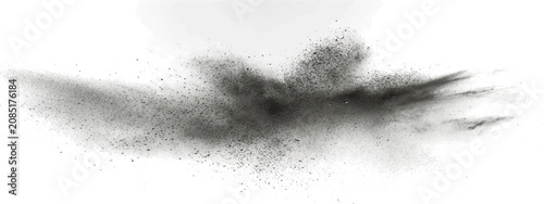 Valokuva Explosion abstract monochrome particulate matter in dynamic cloud