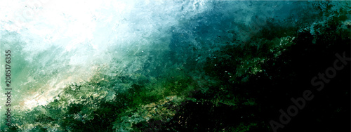 Φωτογραφία Abstract visual texture evokes turbulent ocean waves crashing powerful force, exhibiting vibrant emerald and teal hues, juxtaposed with bright white light