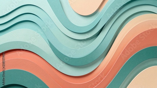 A blue and pink abstract background with wavy lines