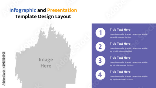 Obraz na plátně Simple infographic presentation slide featuring a prominent image section and a