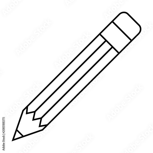 Clean Outline Pencil Icon for Graphic Design and Digital Editing