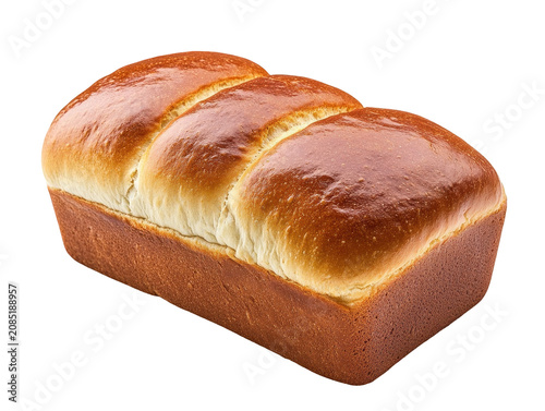 Freshly Baked Loaf of Soft Golden Brown Bread with Fluffy Interior