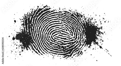Konstfotografi Abstract Fingerprint Brush Stroke Texture Set, Creative Ink Mark Illustration with Grunge Overlay and Vintage Distress Effect