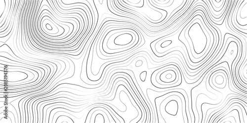 Topographic map contour lines in grayscale on white background