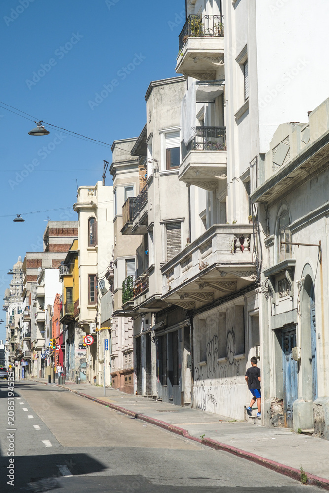 Obraz premium Streetscape of the old town of Montevideo, Uruguay, South America