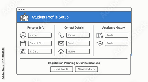 Back-To-School Student Profile Setup Interface