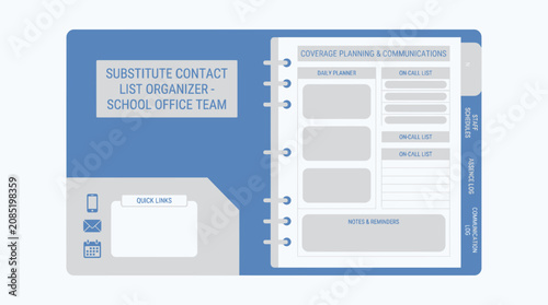 Back-To-School Substitute Contact List Organizer for Office