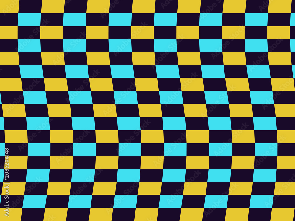 Obraz premium Bold Warped Checkerboard Streetwear Pattern Background