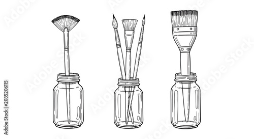 Tableau sur toile Professional Artist Paint Brush Set for Creative Painting