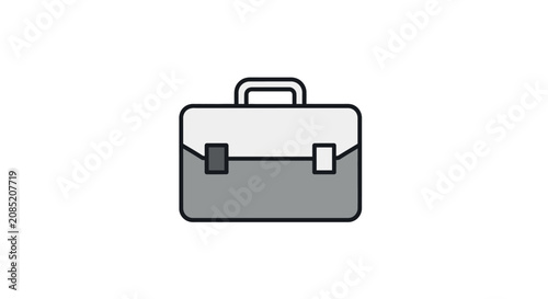 A simple flat vector illustration of a professional business briefcase icon