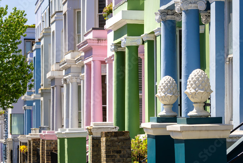 Photography Colorful row houses in Notting Hill, London