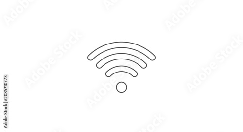 Minimalist Wi-Fi Icon Depicted on a White Background for Network Communication
