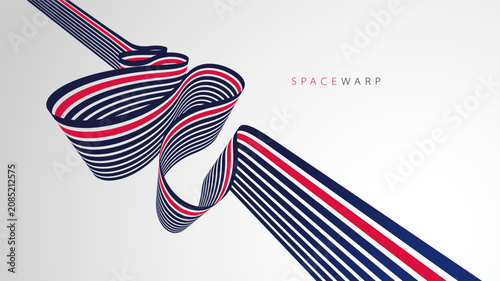 Photos Lines in perspective look like bent ribbon graphic design, vector abstract background with curved stripes in distorted perspective, futuristic surreal op art