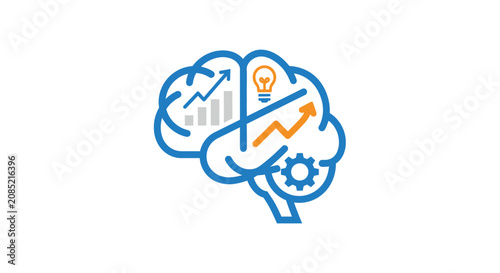 Conceptual illustration depicting business intelligence, ideas, and strategic growth analysis