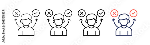 Photos Decision Making Icon Different Style Outline Collection Set