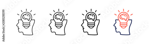 Foto Creative Thinking Icon Different Style Outline Collection Set