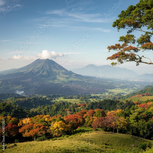mountain as autumn colors begin to appear