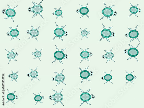 Fotografía Tropical Sea Turtles Swimming Pattern Design