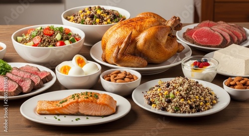 A variety of delicious foods on a table.