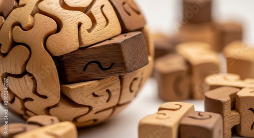 Wooden Brain Teaser Puzzle: A Challenging and Engaging Intellectual Game.