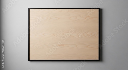 Minimalist framed artwork hanging on a neutral gray wall simple aesthetic.