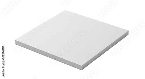 Plain white paper pad with subtle texture during studio lighting isolated on transparent background