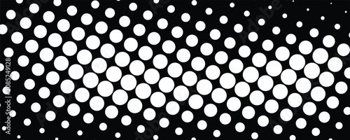 Halftone gradient. Dotted gradient, smooth dots spraying and halftones dot background seamless horizontal geometric pattern vector template set
