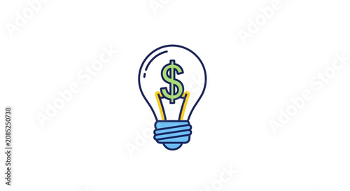 Illustration of a lightbulb with a dollar sign signifying financial innovation and ideas