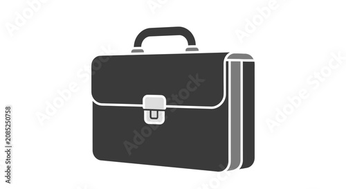 Minimalist Illustration of a Black Briefcase Depicting Professional Business Concepts
