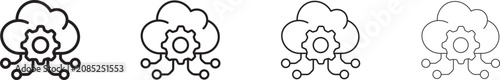 Konstfotografi Cloud Management Multiple Style Icon Design Vector