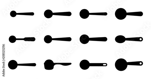 Cuadro en lienzo Measuring Spoon Set, Kitchen Utensil Icons, Cooking Ingredient Tools, Culinary M