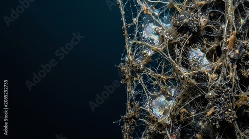 Creative Abandoned fishing net, ocean pollution, marine debris, entangled seaweed 2k
