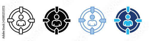 Cuadro en lienzo Customer centric icon set multiple style collection