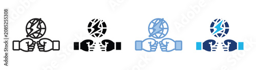 Canvastavla International conflict icon set multiple style collection