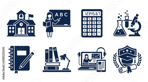 Set of education and learning icons
