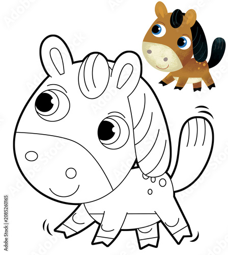 Cartoon horse - isolated - illustration for the children