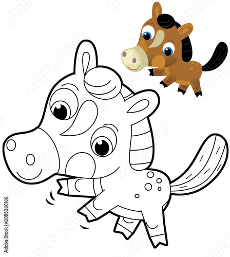 Cartoon horse - isolated - illustration for the children