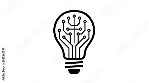 Fotografía Creative vector image of a light bulb shape integrated with digital circuit boar