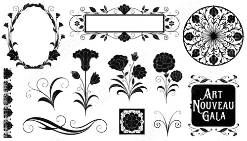 фотографія Very beautiful black and white realistic vector illustration of an elegant Art N