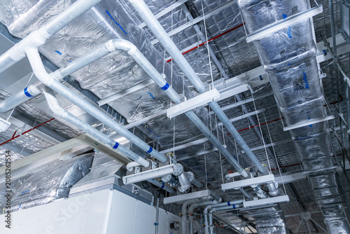 Fotografie Industrial air handling unit in mechanical room