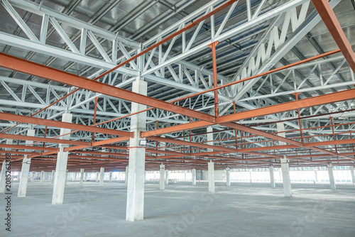 Obraz na plátně Modern steel roof truss structure with insulation