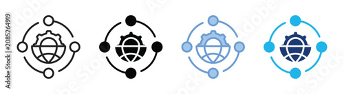 Принти на полотні Globalization icon set multiple style collection
